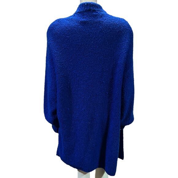 Vintage Monto par le Chois II Royal Blue Long Cardigan 100% Acrylic Chunky Knit - Picture 4 of 10